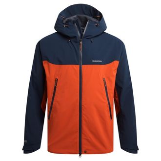 Craghoppers Heren Diggory Stretch Waterdichte Jas (Blauw marine/carnelien oranje)