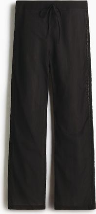 H&M Lace-trimmed Pyjama Bottoms in Black at Nordstrom, Size X-Small