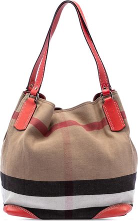 Burberry Pre-owned Womens Mega Check Canvas Maidstone Tote - Tan Textile - One Size