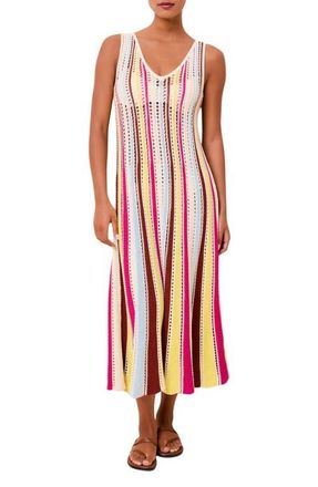 Solid & Striped The Velmira Open Stitch Sleeveless Cover-Up Maxi Dress in Symi Stripe at Nordstrom, Size X-Large