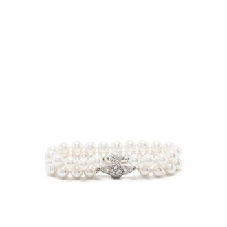 Vivienne Westwood Bracelets, female, White, Size: ONE SIZE Orb Plaque Pearl Detailing Necklace