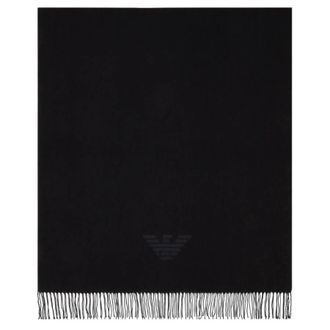 Emporio Armani Eagle Print Fringed Scarf