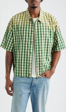 Elwood The General Button-Up Shirt in Green Gingham at Nordstrom, Size Xx-Large