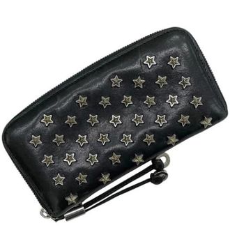 Jimmy Choo London Pre-owned Long wallet (bi-fold) - Dames - Pre-owned - Zwart - Maat: ONE Size Leer