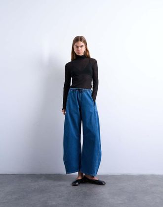Topshop Jeans bombati blu medio