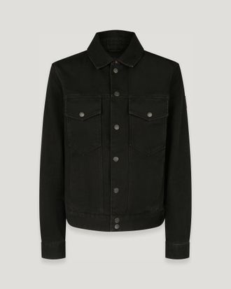 Belstaff Piston Trucker Jacket Mens Washed Denim Washed Black Size 2XL