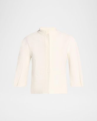Max Mara Nastro Three-Quarter Sleeve Cotton Jacket