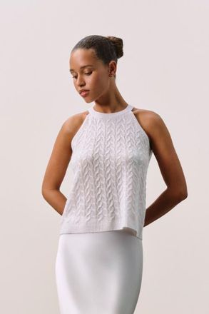 Naked Cashmere Featherweight Cable Tank in Marble at Nordstrom, Size X-Small