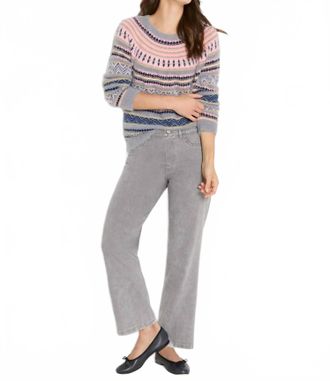 Nic+Zoe Colleen Cozy Fairisle Sweater In Grey Multi