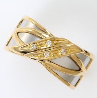 C&A Platinum Yellow Gold Yellow Gold (18K) Platinum 900 Band Ring (Pre-Owned)