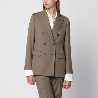 Max Mara Camel double-breasted wool jacket