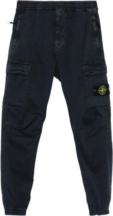 Stone Island Blauwe Cargo Broek met Ritszakken - Heren - Sweatpants - Blauw - W38 - Broeken