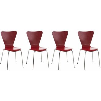 Clp Set 4 Sedie Impilabili calisto rosso