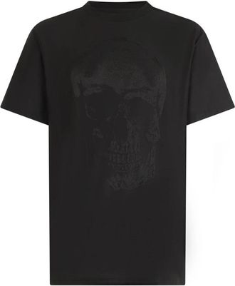 Philipp Plein Round Neck T-Shirt Jacquard Skull - Heren - T-shirts - Zwart - XL - Katoen - Tops