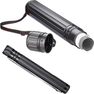 Relaxdays Relaxdays - 2x Poster Tube, up to A0, for Drawings & Charts, Document Storage, Extendable, 64-107 cm, Art Holder Case, Black