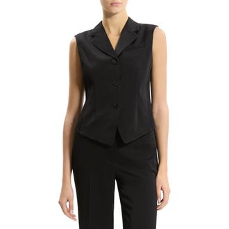 Theory Satin Vest in Black at Nordstrom, Size 00