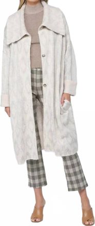 Fate Over Sized Wide Collar Cardigan In Beige Gray