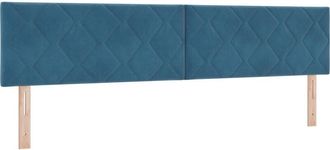 vidaXL Cabecero Led Geom&eacute;trico Manual Azul Oscuro 200 Cm Terciopelo Vidaxl