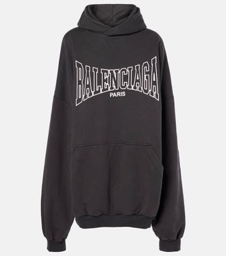 Balenciaga Logo cotton jersey hoodie