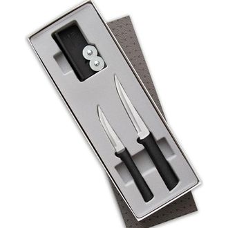 Rada 2 Piece Paring Knife Set with Sharpener and Gift Box in Black at Nordstrom