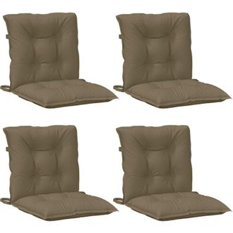 vidaXL Cojines Silla Respaldo Bajo 4 Ud Tela Taupe Melange 100x50x7 Cm Vidaxl