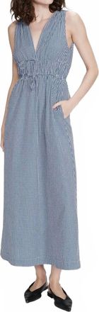 Grace & Mila Velmira Dress In Navy/white Check
