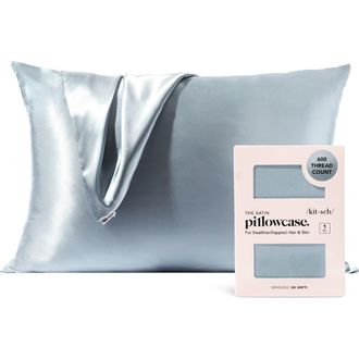 Kitsch Standard Satin Pillowcase in Haze Blue at Nordstrom Rack