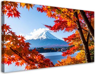 Feeby Cuadro Sobre Lienzo, Monta&ntilde;a Japonesa Fuji Naturaleza, 120x60