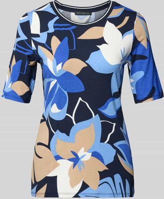 Betty Barclay T-Shirt aus Viskose-Elasthan-Mix im Allover-Look in Royal, Gr&ouml;&szlig;e 36