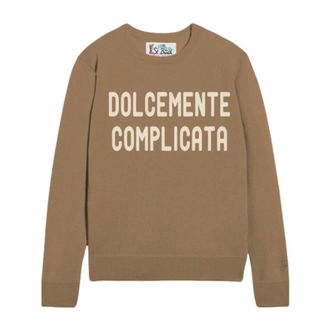 MC2 Saint Barth Round-neck Knitwear, female, Brown, Size: M New Queen Sweatshirt