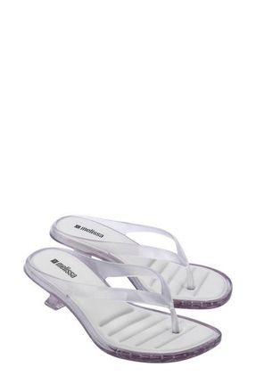 Melissa Kitten Heel Flip Flop in Clear/white at Nordstrom, Size 10
