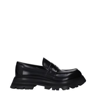 Alexander McQueen Alexander Mc Koningin Damess Leren zwarte loafers