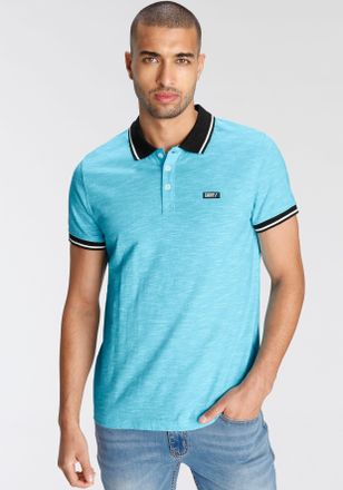AJC Poloshirt AJC, Herren, Gr. XXL (60/62), gr&uuml;n (t&uuml;rkis, meliert), Single Jersey, Obermaterial: 100% Baumwolle, meliert, unifarben, schmal, Rundhals, Rip