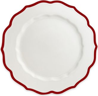 Caskata Stella Crimson Scalloped Dinner Plate - Porcelain - Set 4 in Red at Nordstrom