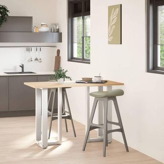 Berkfield Home Bar Table Legs T-Shaped&not;2 pcs White 50x35x(90-91) cm Steel