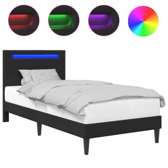 vidaXL Struttura Del Letto Con Testiera Nero 100 X 200 Cm Similpelle Vidaxl