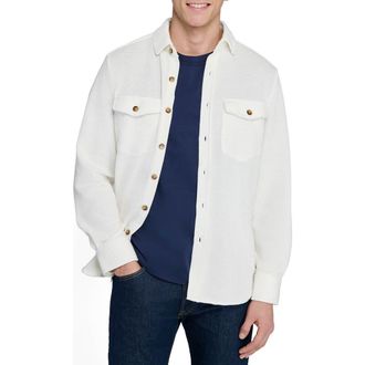 ConStruct Slim Fit Solid Shirt Jacket in White at Nordstrom, Size Xx-Large