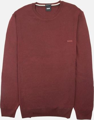 HUGO BOSS Mens Hugo Boss Botto-l Embroidered Logo With Responsible Wool Swe Burgundy 604 - Size: 42
