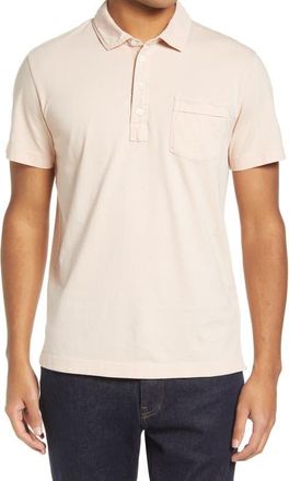 Billy Reid Pensacola Organic Cotton Polo in Blush at Nordstrom, Size Xx-Large