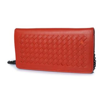 Bottega Veneta Bottega Veneta, portemonnee met ketting van rood leer
