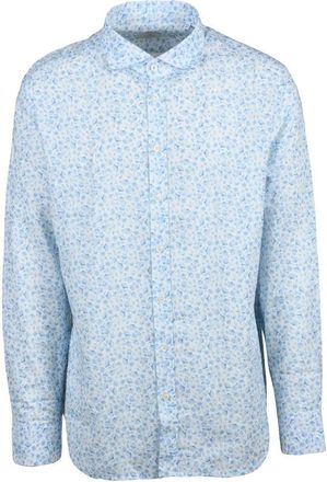 Mariano Napoli White Sky Blue Linen Cotton Shirt