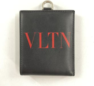 Valentino Garavani Black Leather Chain/Shoulder Wallet (Pre-Owned)