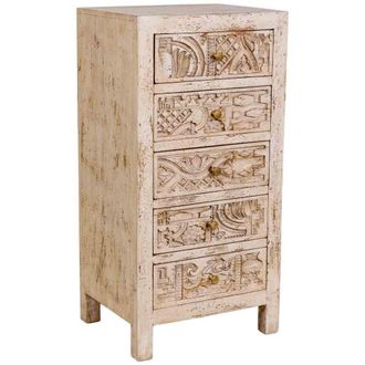 Wanderlust Deco Sinfonier de madera tallado artesanal beige 45x40x100h cm