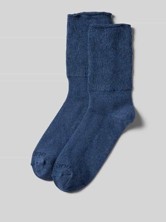Camano Socken mit Label-Print im 2er-Pack in Blau Melange, Gr&ouml;&szlig;e 39-42