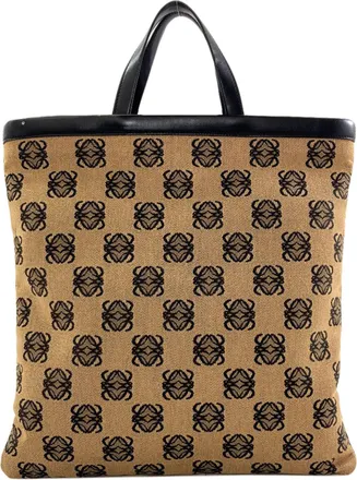 Loewe Black Brown Canvas Tote Bag (Pre-Owned)