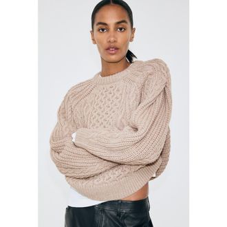 H&M Cable-knit Jumper in Taupe at Nordstrom, Size Xx-Small