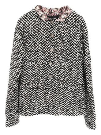 Chanel 1986-1988 sequin-detail jacket - women - Cotton/Cotton - 34 - Black