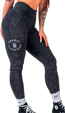 NEBBIA Washed High Waisted Gym Warrior 776 Leggings S Black