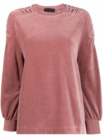 Alberta Ferretti Felpa con dettaglio arricciato - Rosa