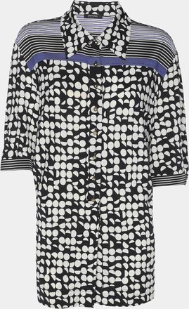 Elena Miro Black/white Printed Jersey Top